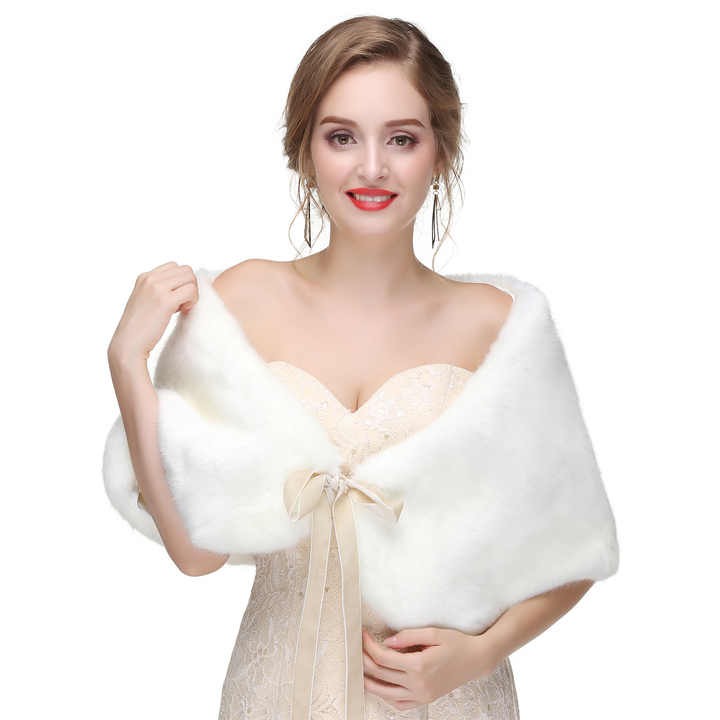 Formal Dress Married Outerwear Bridal Cape Autumn Winter Jacket Fur Shawl Wedding Wrap Wedding Apparel & Accessories